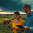 ADA - Imagem de agricultores com tablet fazendo o Ato Declaratório Ambiental da fazenda