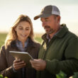 LCDPR - Imagem de casal de agricultores fazendo a entrega do Livro Caixa Digital do Produtor Rural