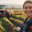 Impactos da reforma tributária no agro - Imagem de agricultora com seu trator na lavoura