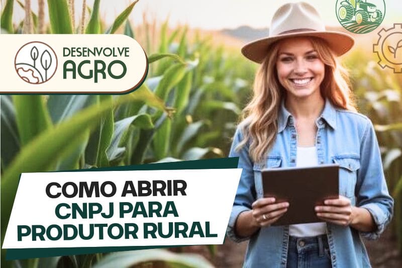 CNPJ para produtor rural pessoa física — Imagem de agricultora com tablet em plantação de milho feliz em abrir empresa no agronegócio