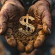 Tributação na atividade rural - Imagem de agricultor com as mãos cheia de terra e um sifrão $