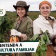Agricultura familiar - Imagem de agricultoras com colheita em sua propriedade rural da família