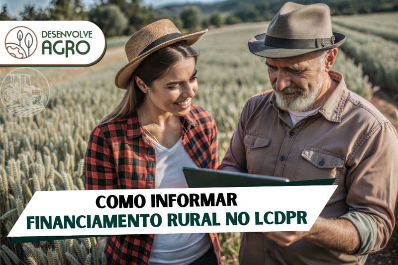Como informar o financiamento rural no LCDPR - Imagem de agricultores calculando parcela de empréstimo rural