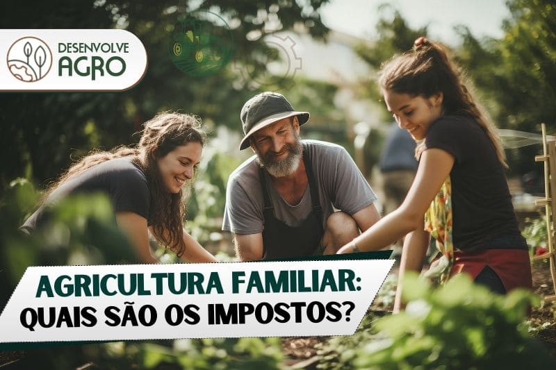 Quais são os impostos da agricultura familiar - Imagem de família de agricultores familiares em sua lavoura